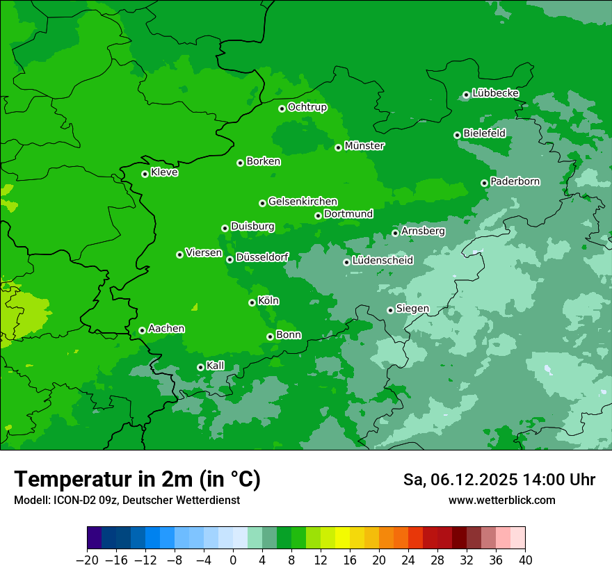 Modellkarten Temperatur