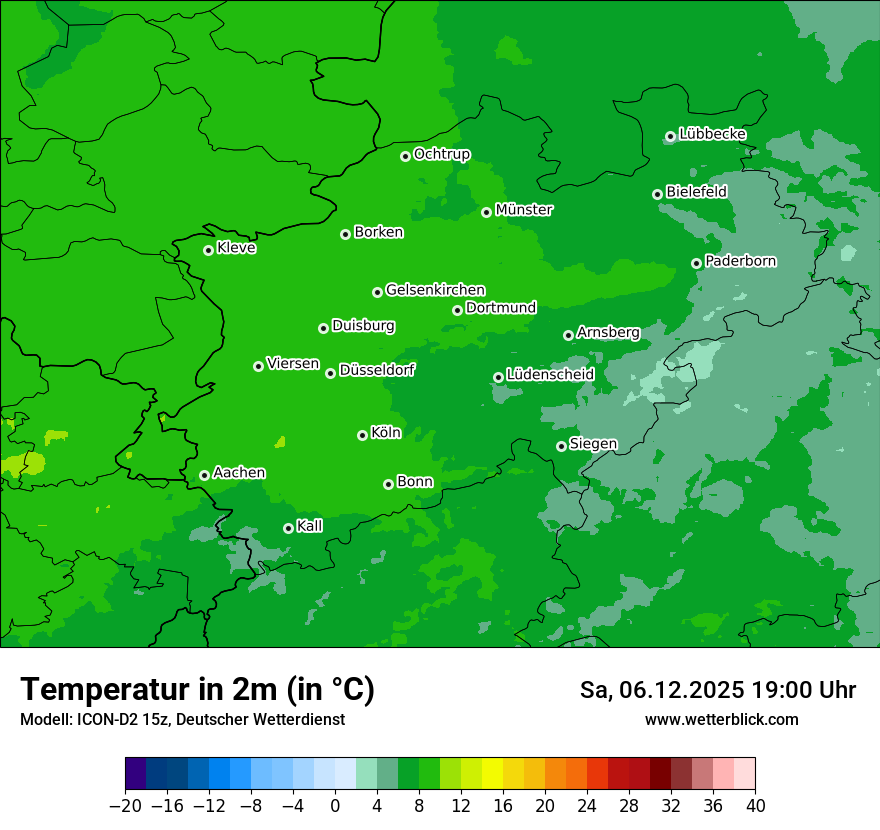 Modellkarten Temperatur