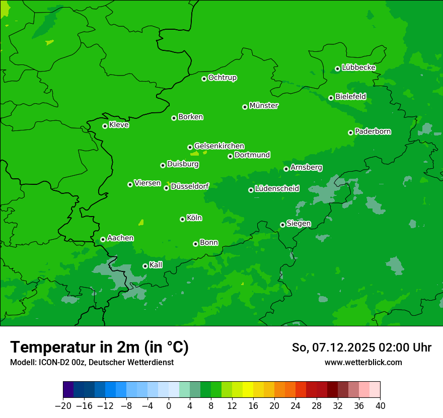 Modellkarten Temperatur