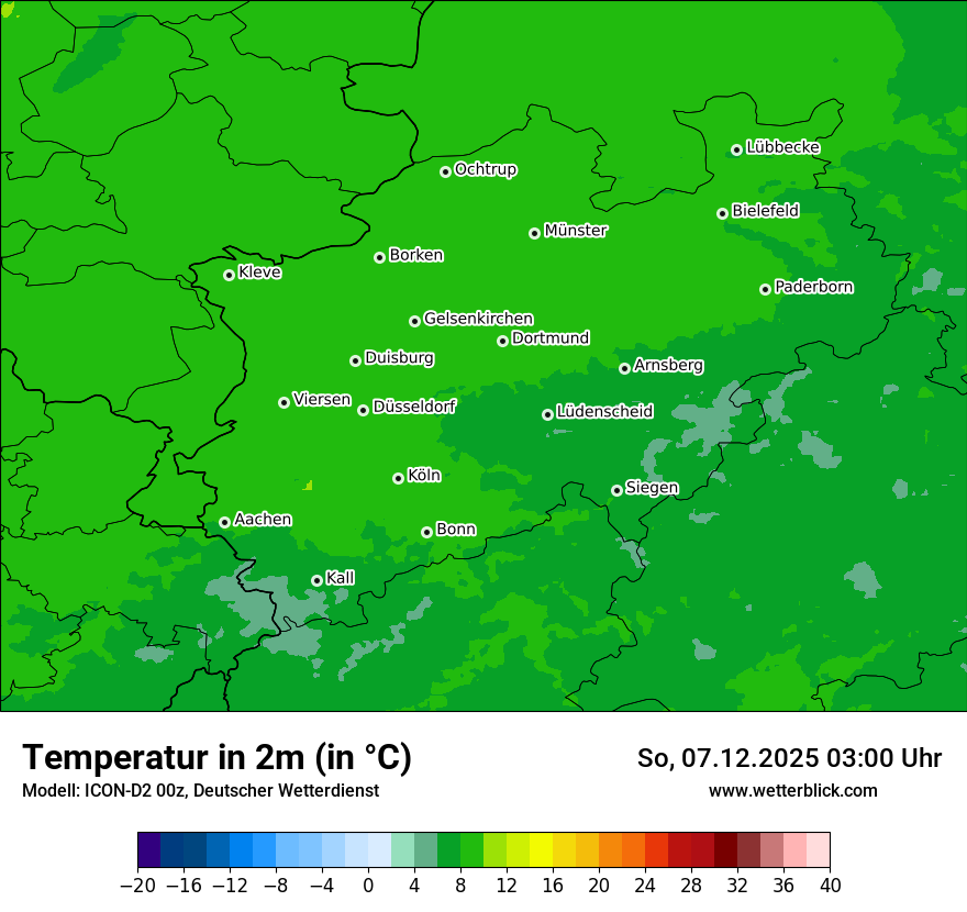 Modellkarten Temperatur