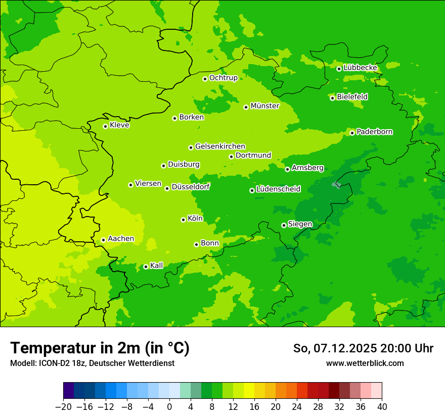 Modellkarten Temperatur
