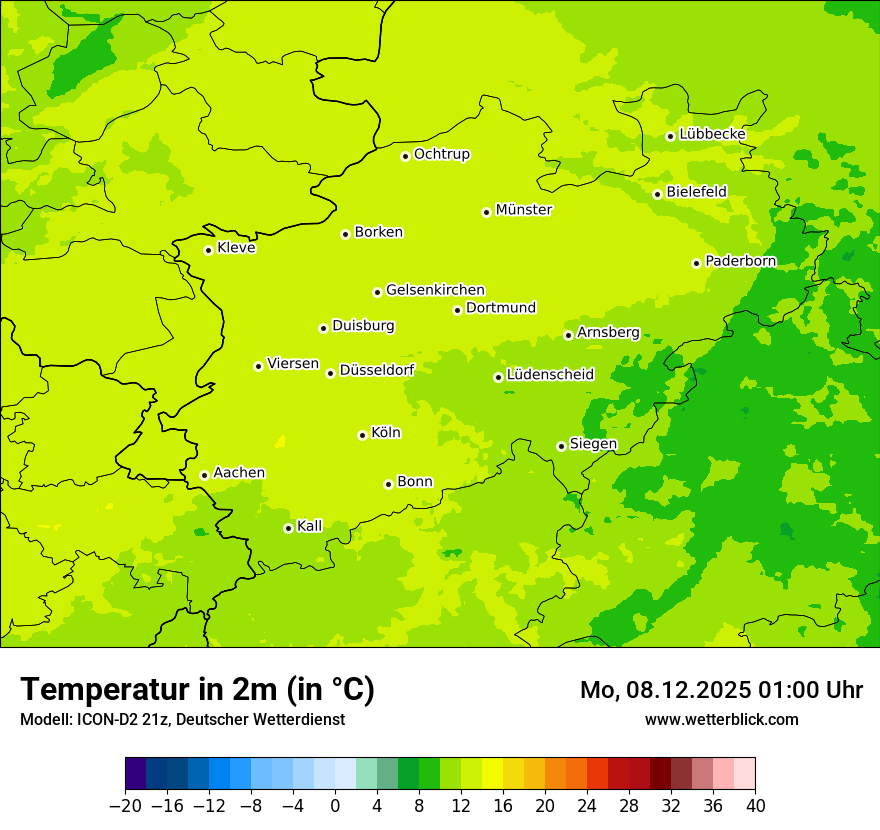 Modellkarten Temperatur