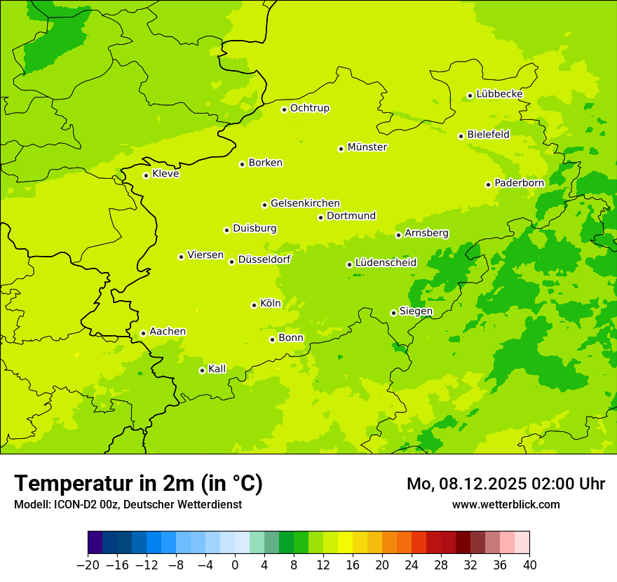 Modellkarten Temperatur