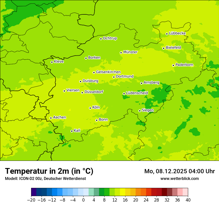 Modellkarten Temperatur