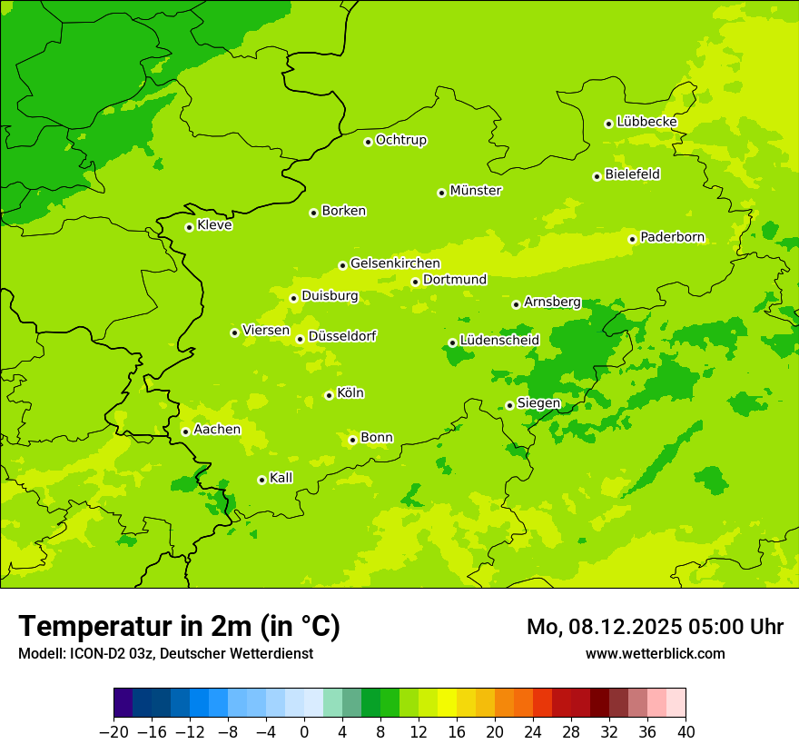 Modellkarten Temperatur
