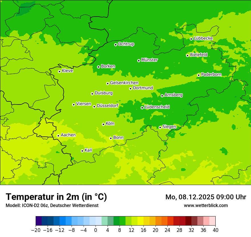 Modellkarten Temperatur