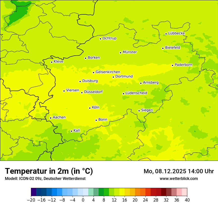 Modellkarten Temperatur