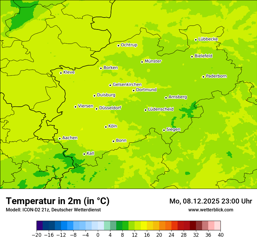 Modellkarten Temperatur