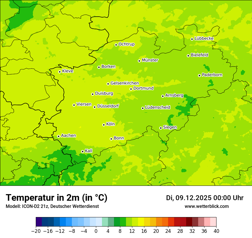 Modellkarten Temperatur