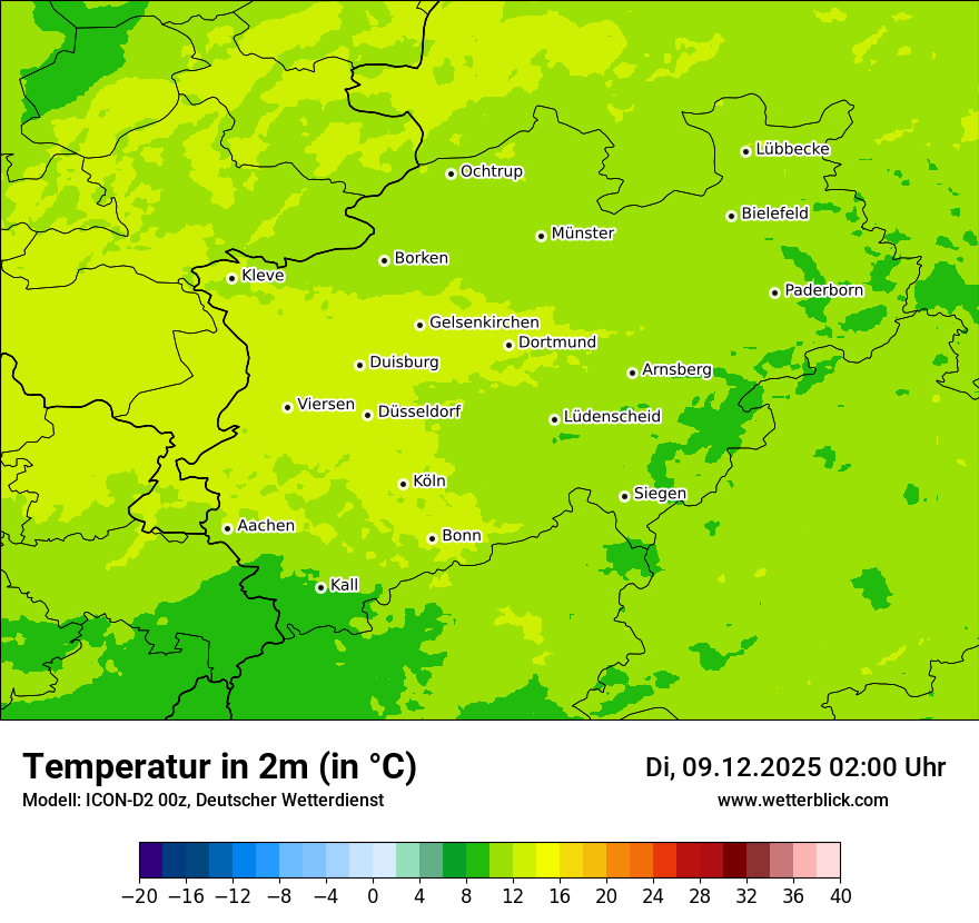Modellkarten Temperatur