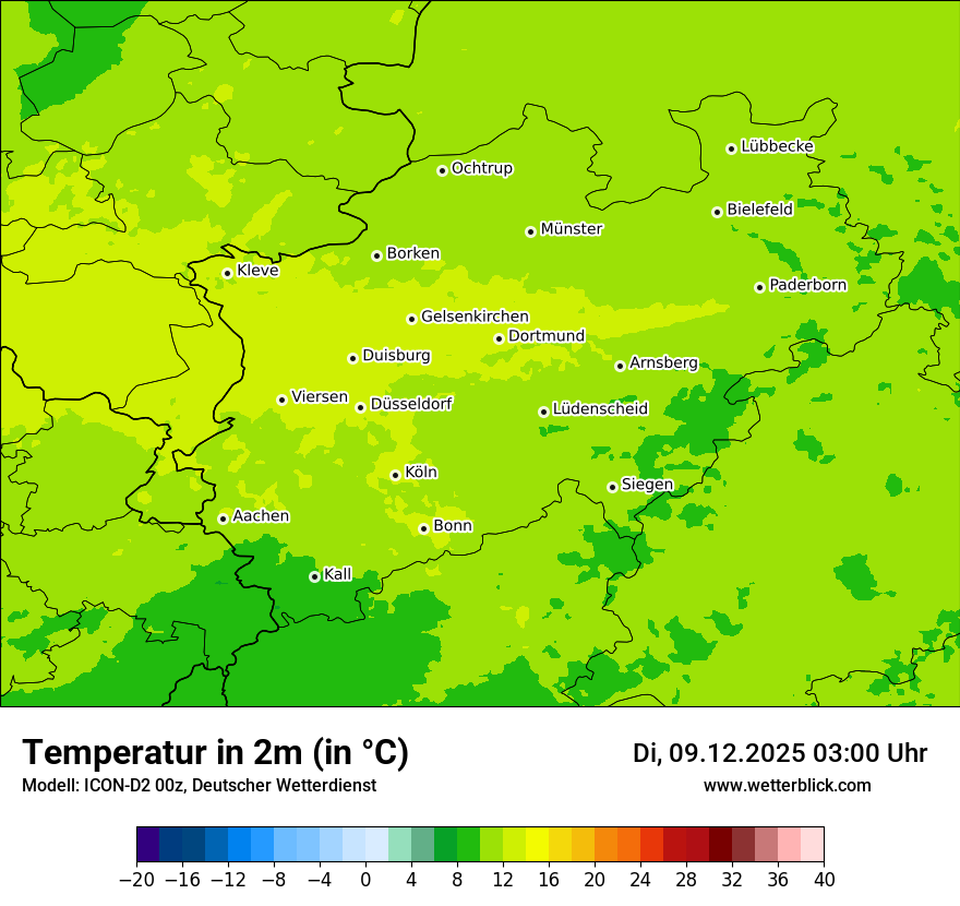 Modellkarten Temperatur