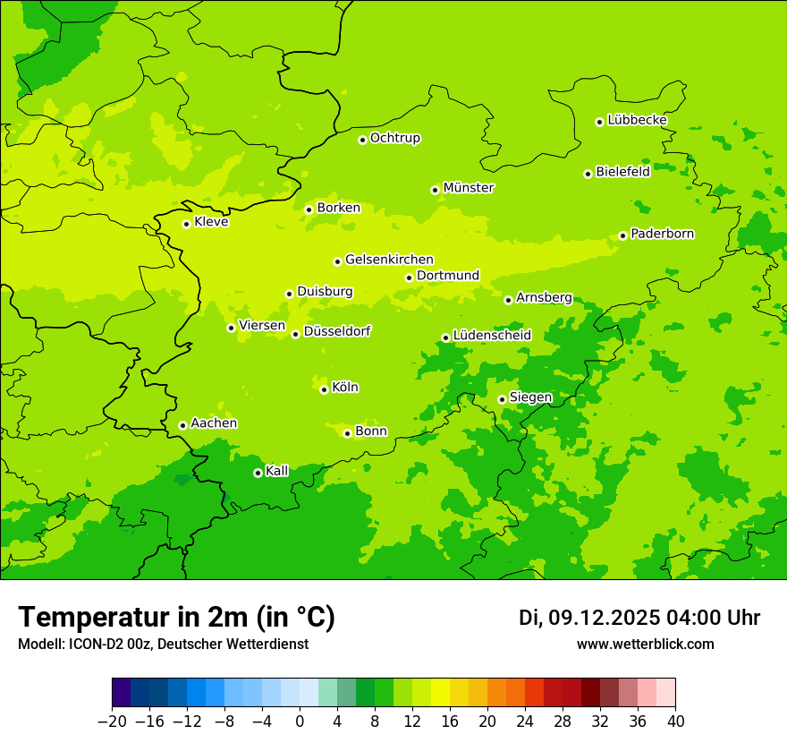 Modellkarten Temperatur