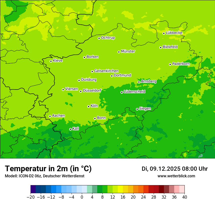 Modellkarten Temperatur