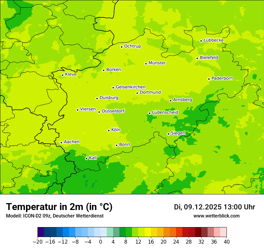Modellkarten Temperatur