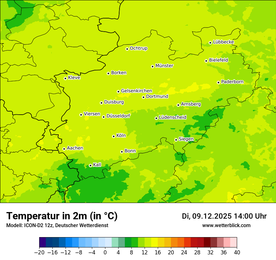 Modellkarten Temperatur