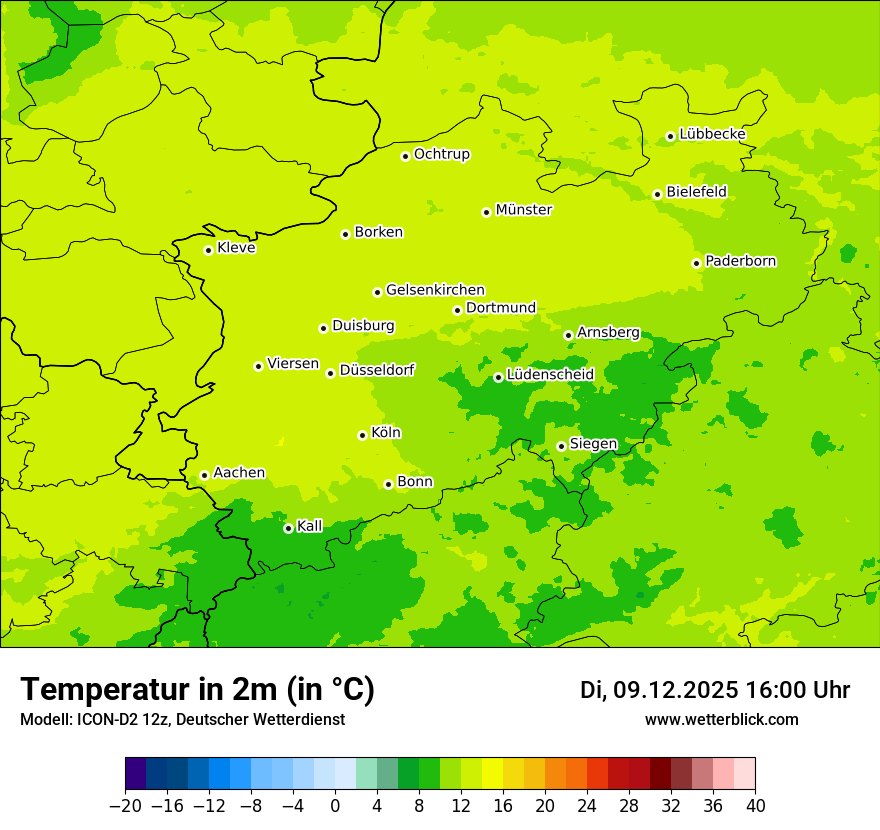 Modellkarten Temperatur