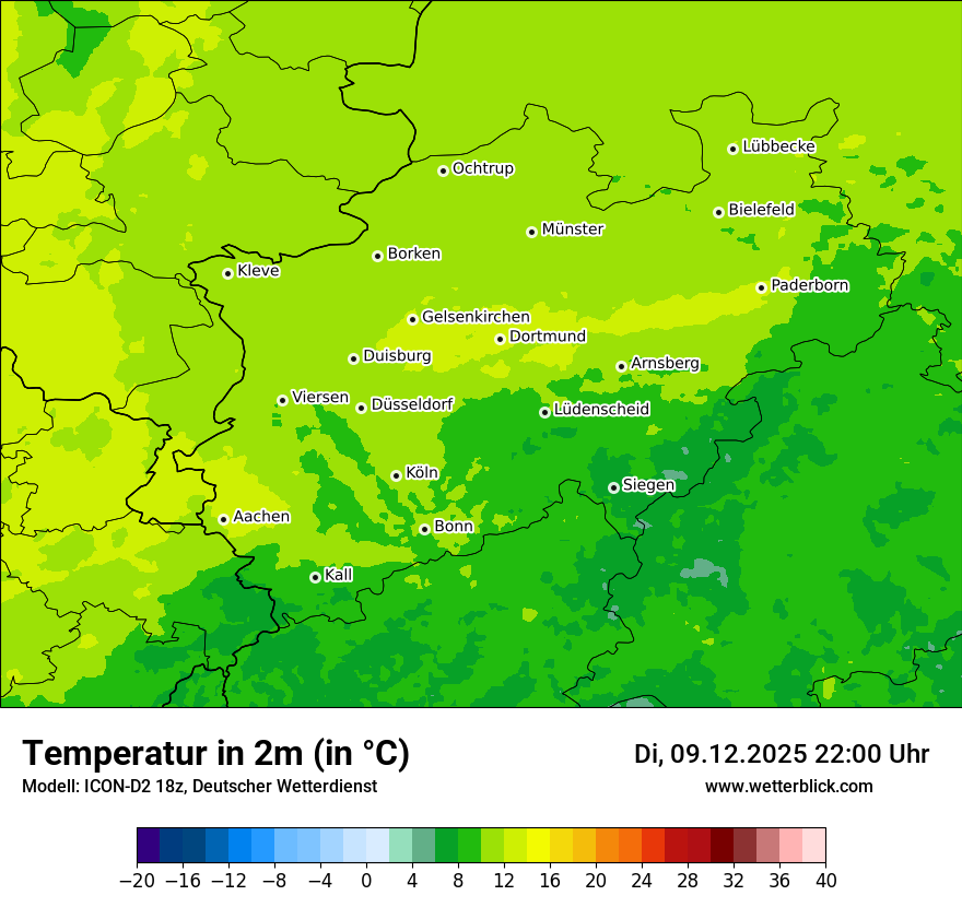 Modellkarten Temperatur