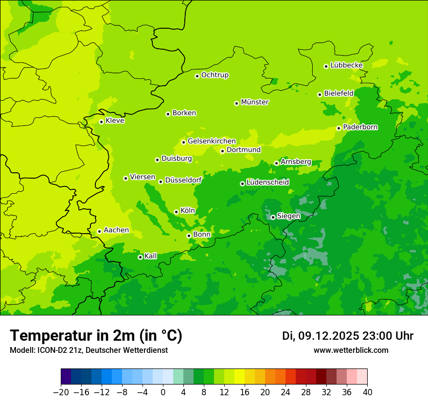 Modellkarten Temperatur