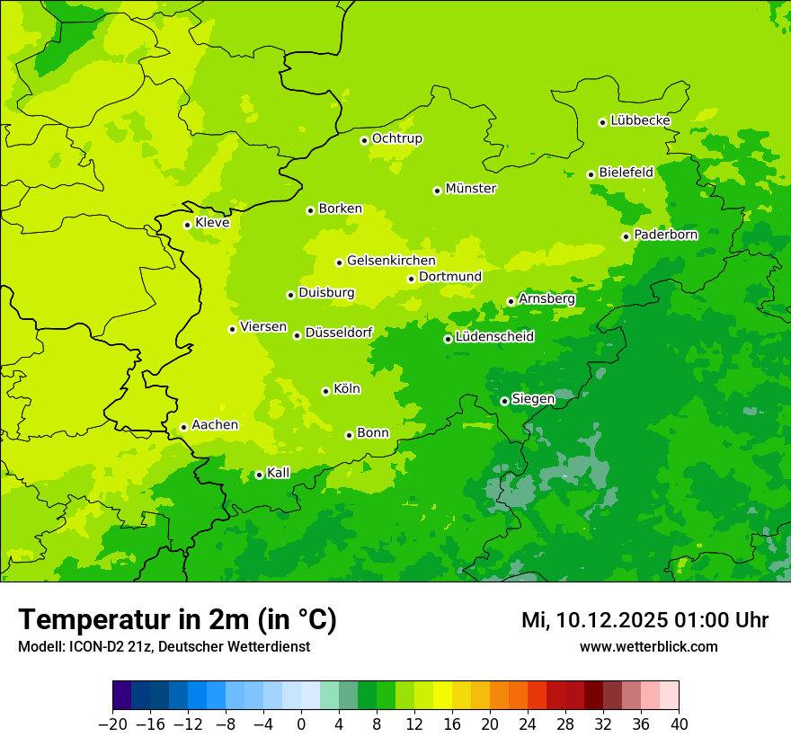 Modellkarten Temperatur
