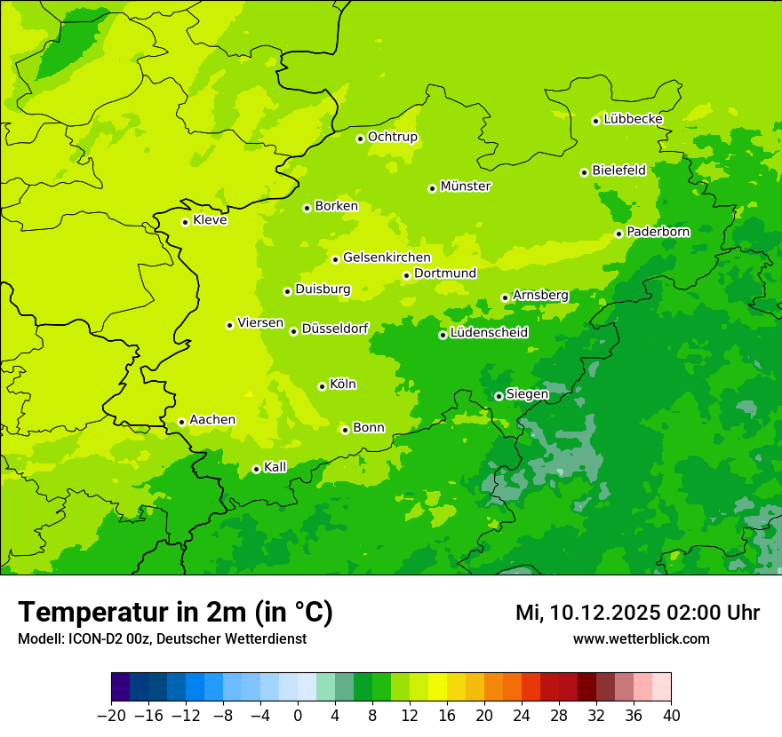 Modellkarten Temperatur