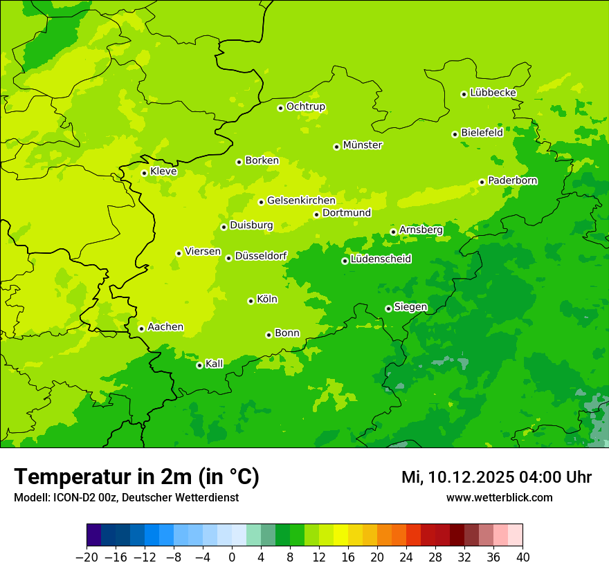 Modellkarten Temperatur
