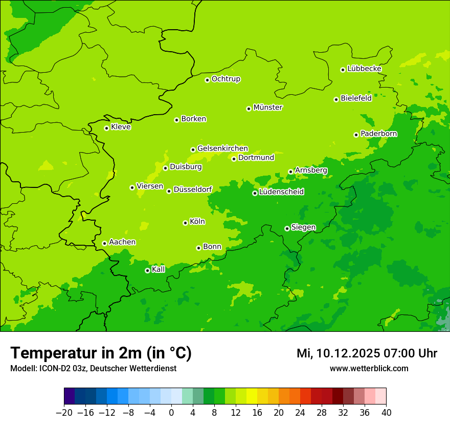 Modellkarten Temperatur