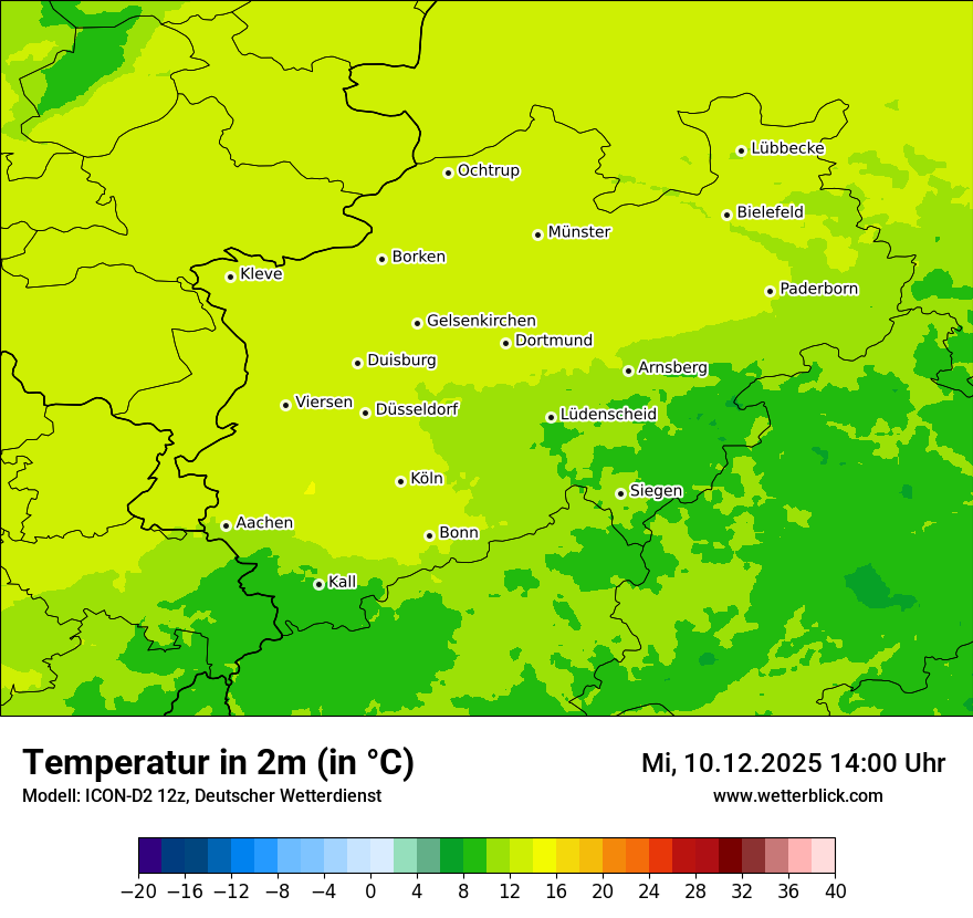 Modellkarten Temperatur