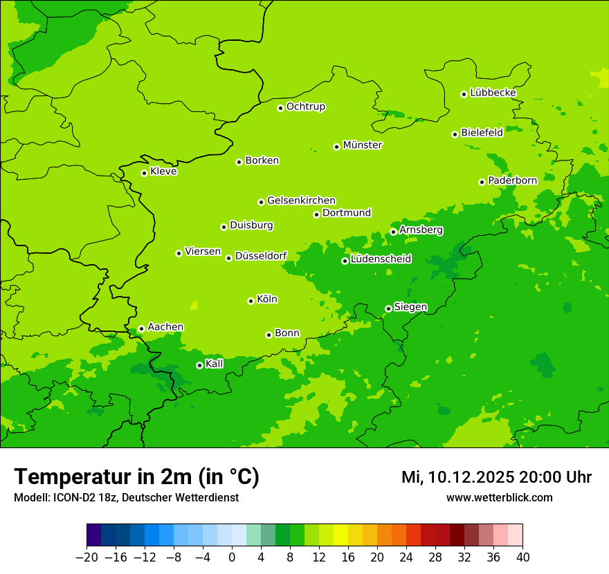 Modellkarten Temperatur
