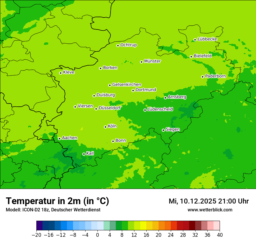 Modellkarten Temperatur