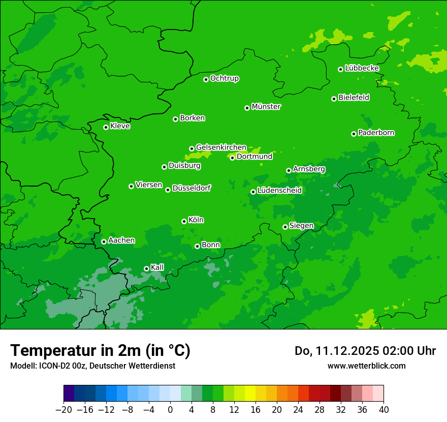 Modellkarten Temperatur