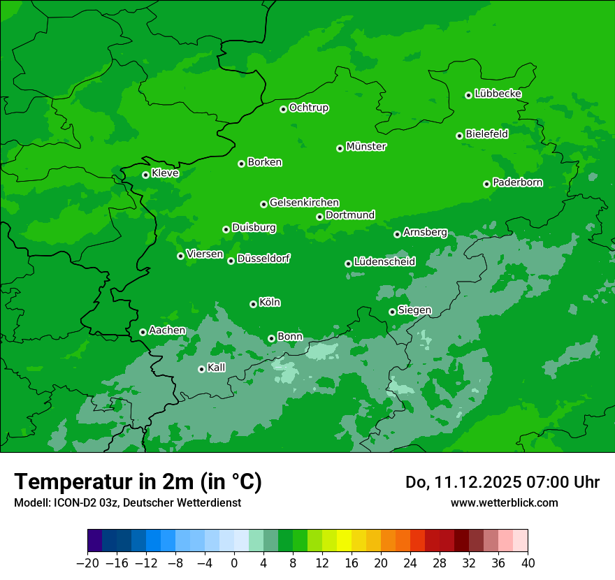 Modellkarten Temperatur