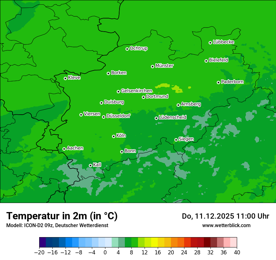 Modellkarten Temperatur