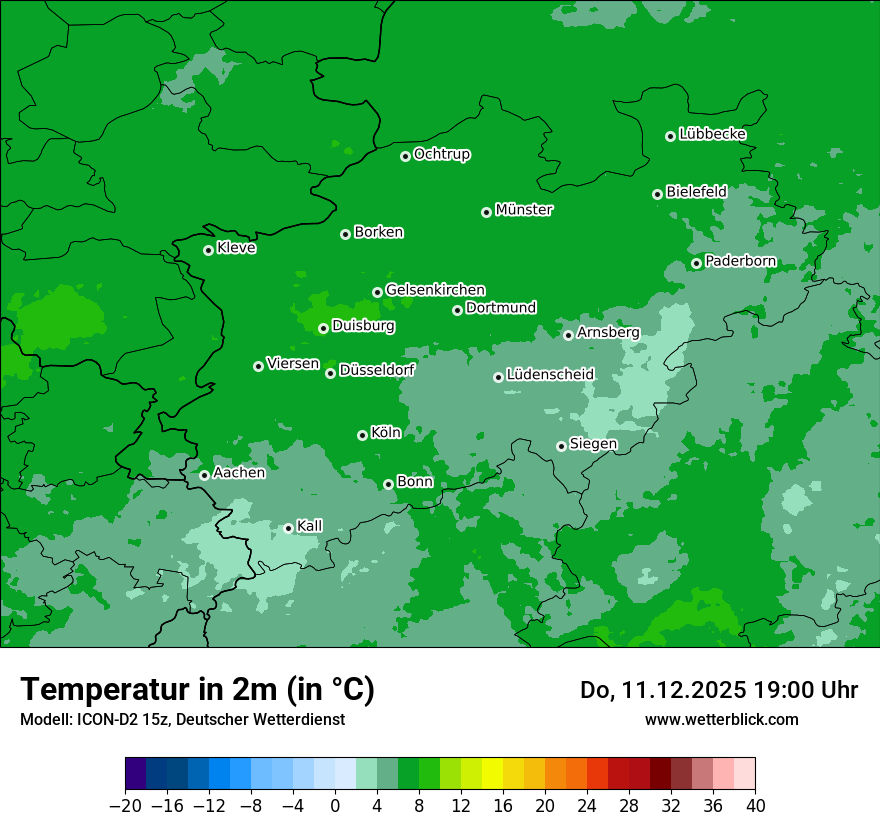 Modellkarten Temperatur