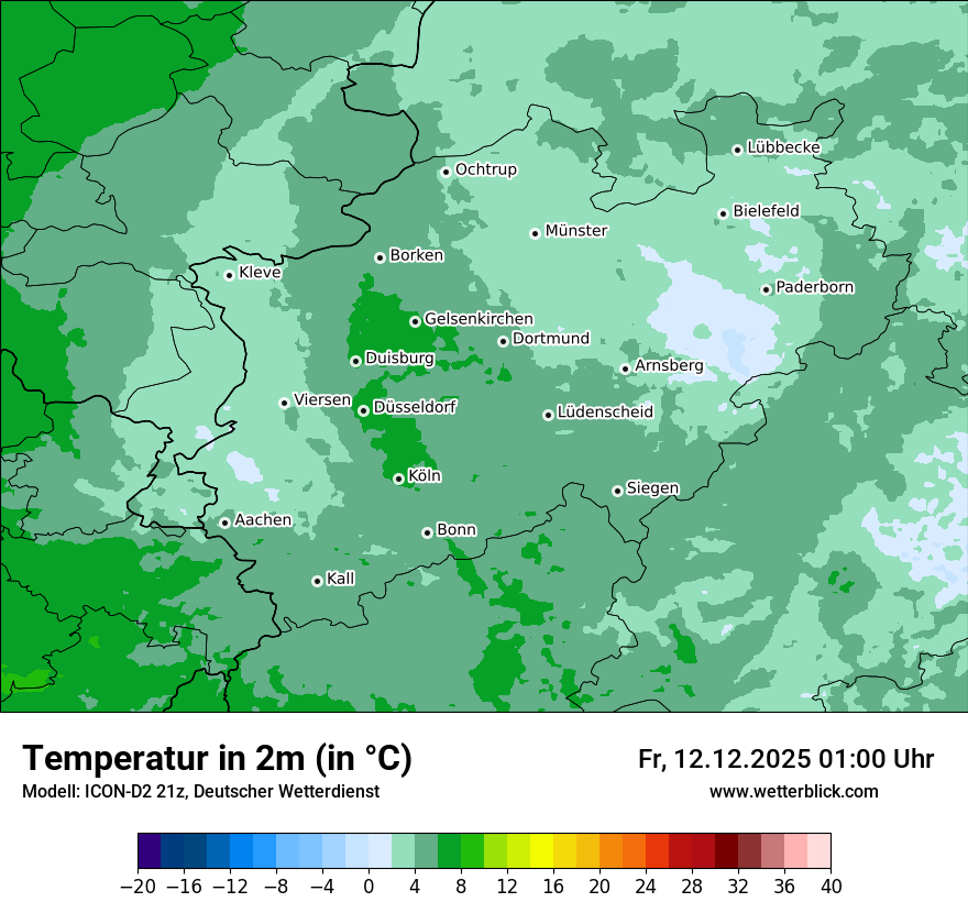 Modellkarten Temperatur