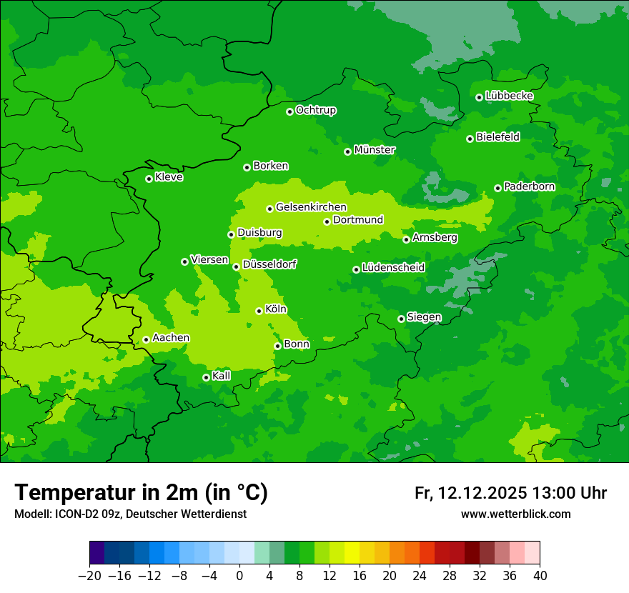 Modellkarten Temperatur