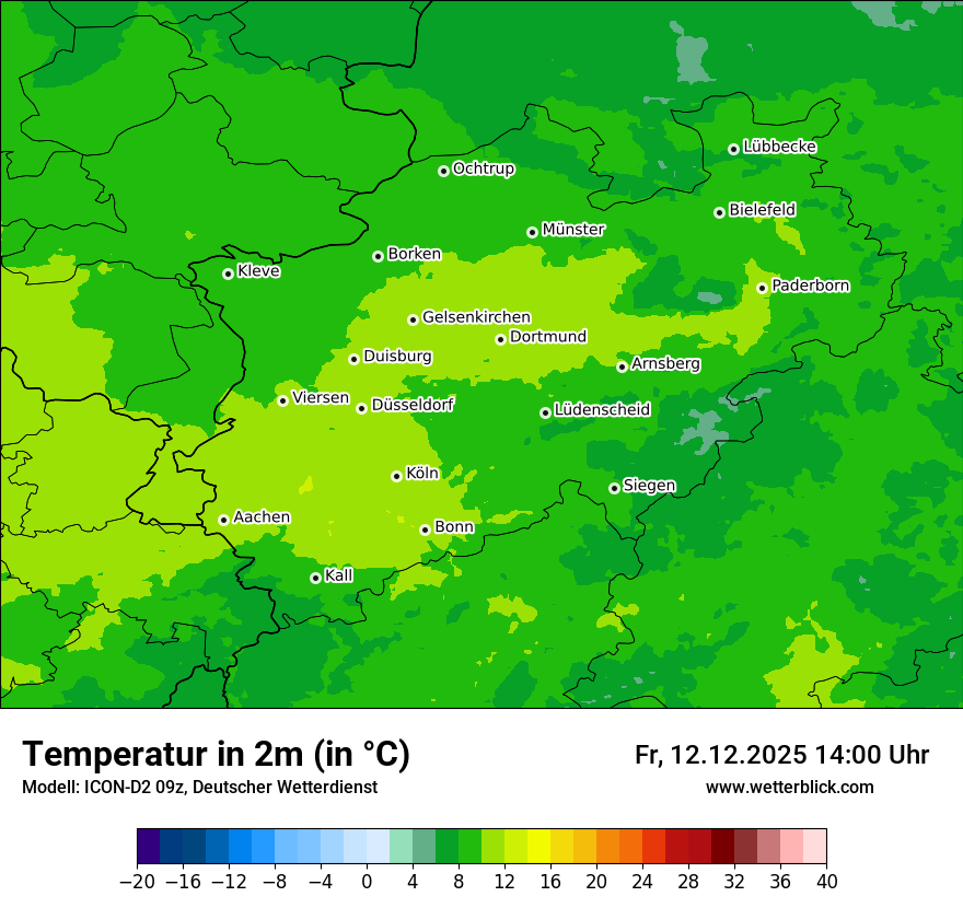 Modellkarten Temperatur