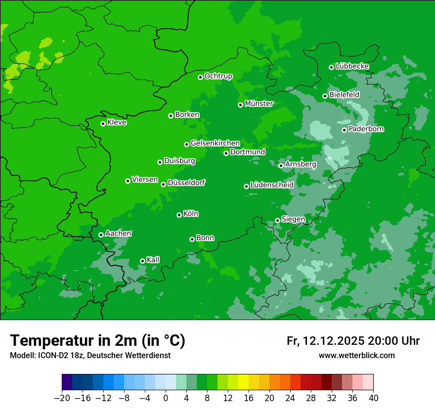 Modellkarten Temperatur