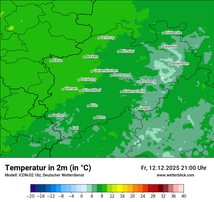Modellkarten Temperatur