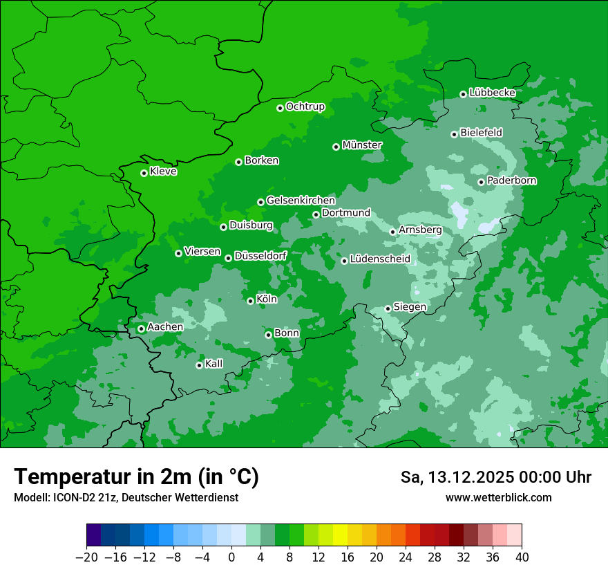 Modellkarten Temperatur