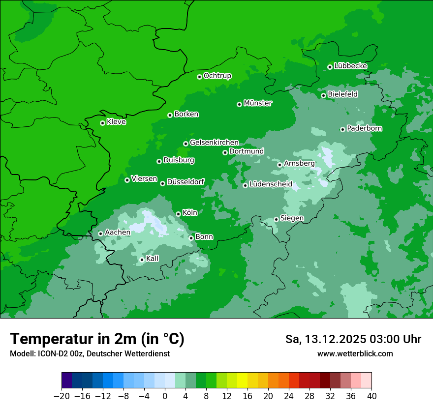 Modellkarten Temperatur