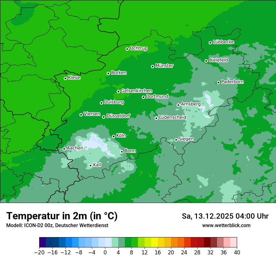 Modellkarten Temperatur