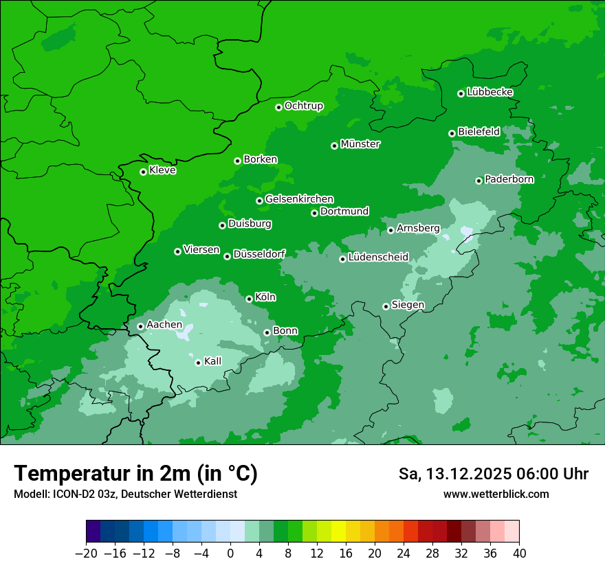 Modellkarten Temperatur