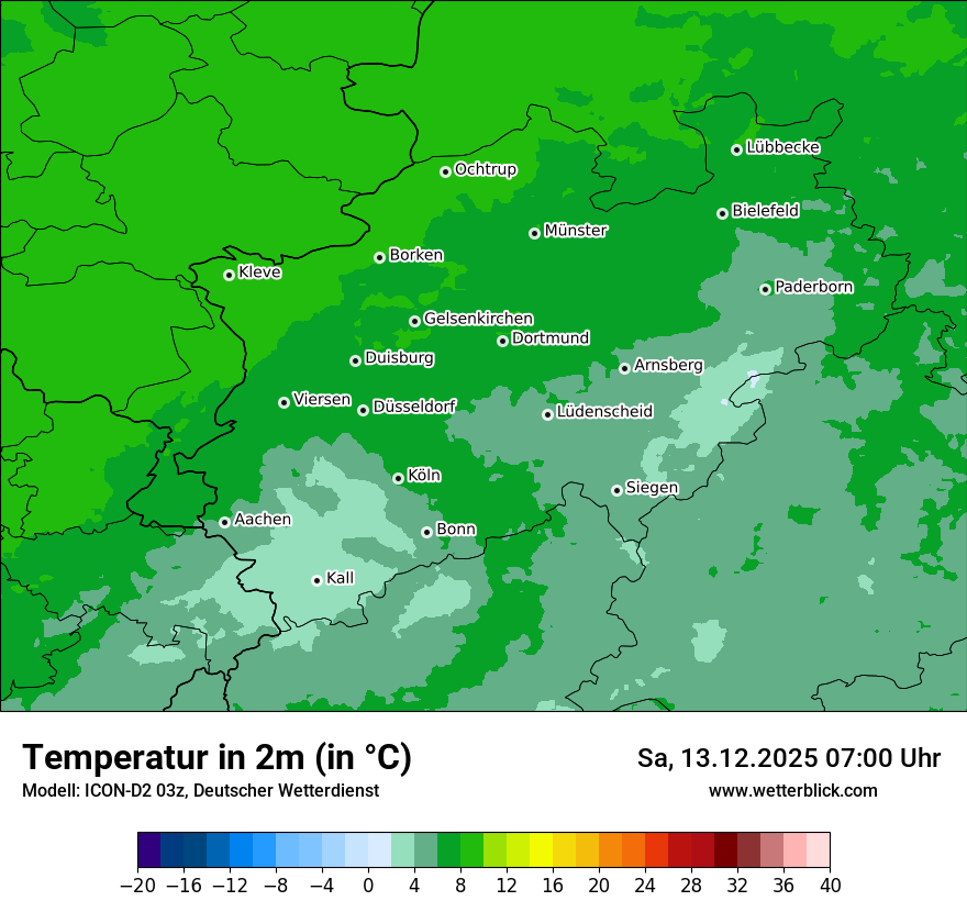 Modellkarten Temperatur