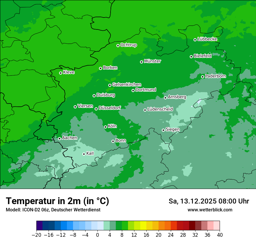 Modellkarten Temperatur