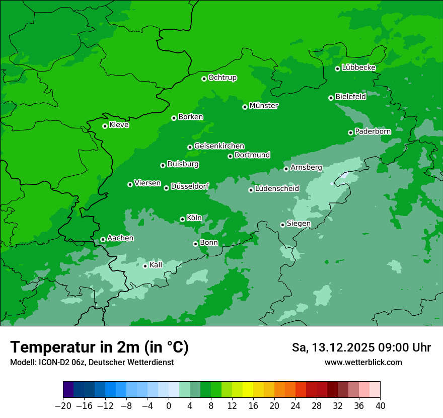Modellkarten Temperatur