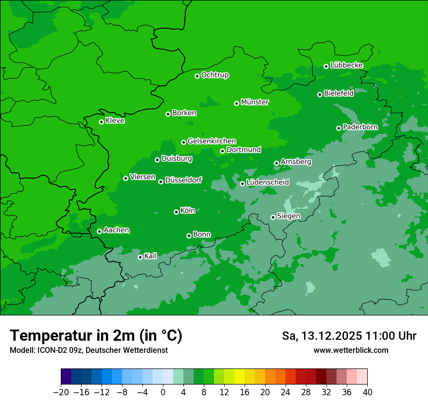 Modellkarten Temperatur