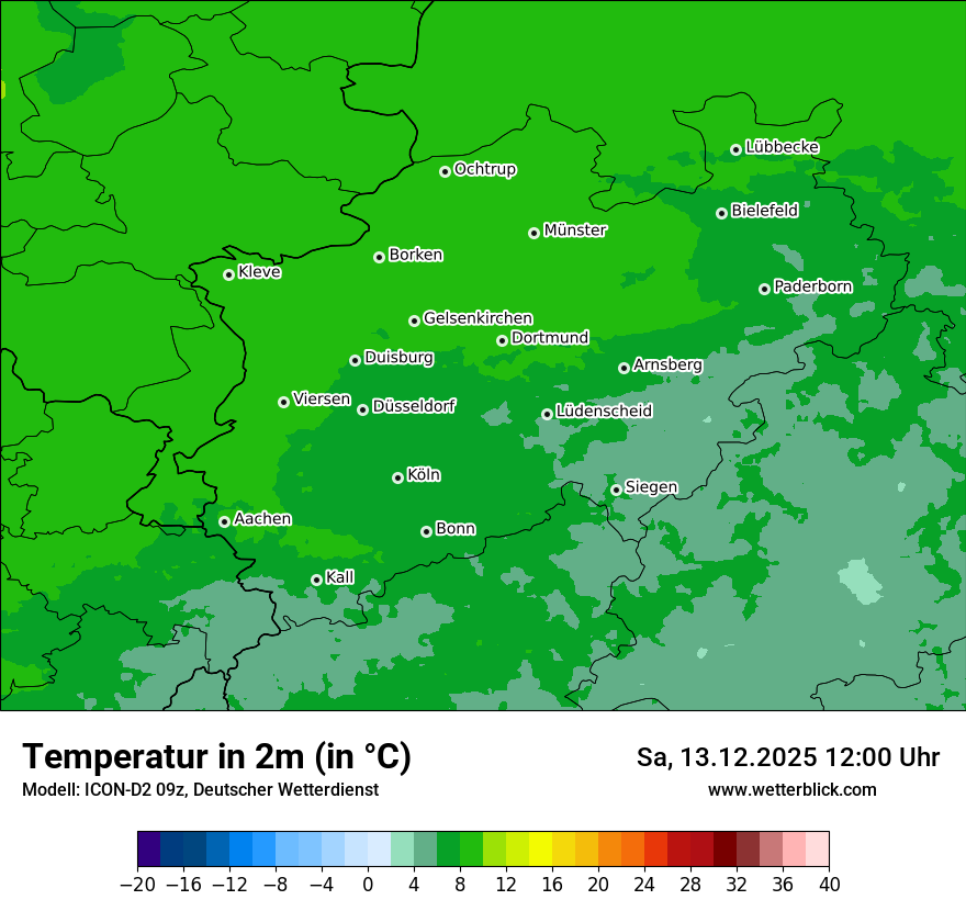 Modellkarten Temperatur