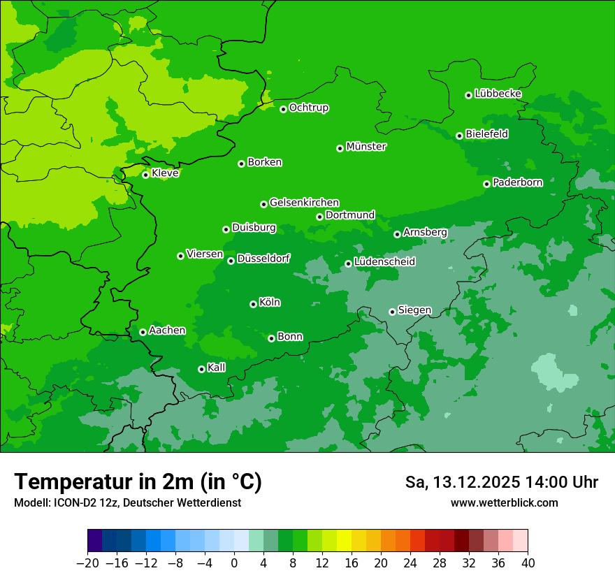Modellkarten Temperatur