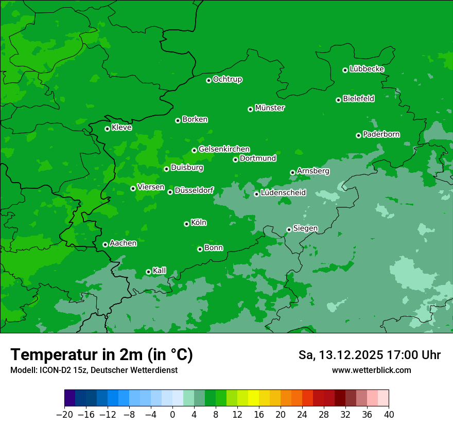 Modellkarten Temperatur