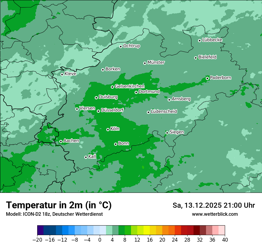 Modellkarten Temperatur